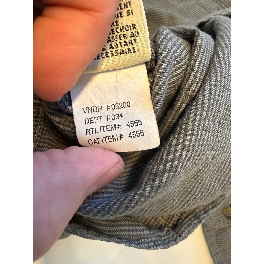 Eddie Bauer Mens Large Grey Micro Check Cotton Button Down Shirt Long Sleeve - Picture 4 of 7